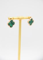 گوشواره میخی ونکلیف سنگ سبز - Image 2