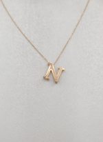 آویز طلا حروف سه بعدی حرف N - Image 2