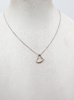 آویز طلا قلب سفید توخالی