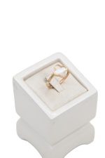 انگشتر ونکلیف سنگ سفید تک گل - Image 3