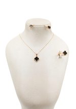 نیم ست ونکلیف سنگ مشکی