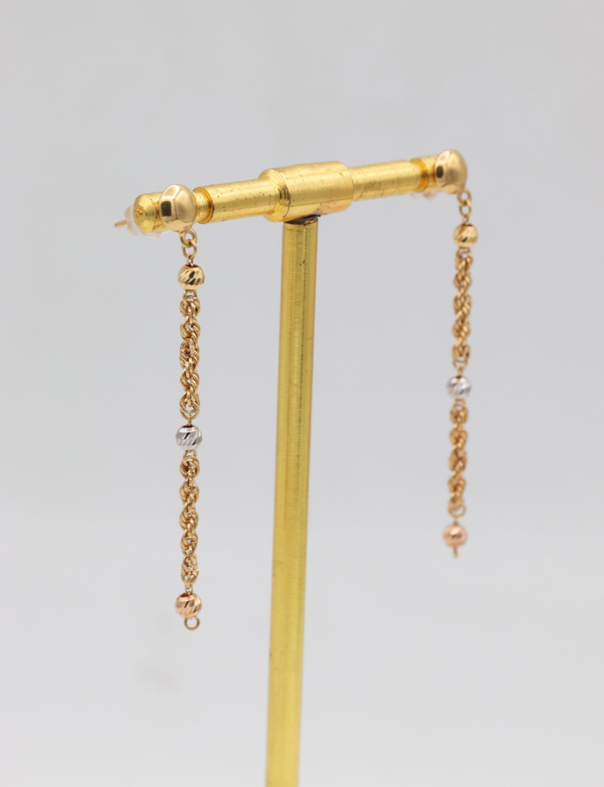 IMG_8128 copy گوشواره آویزی گوی و طنابی - Image 1